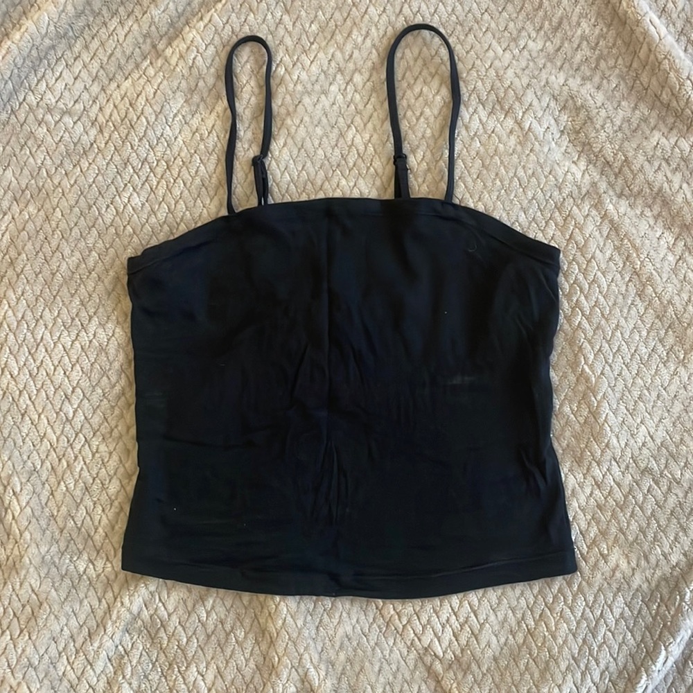 Black Cropped Tank Top